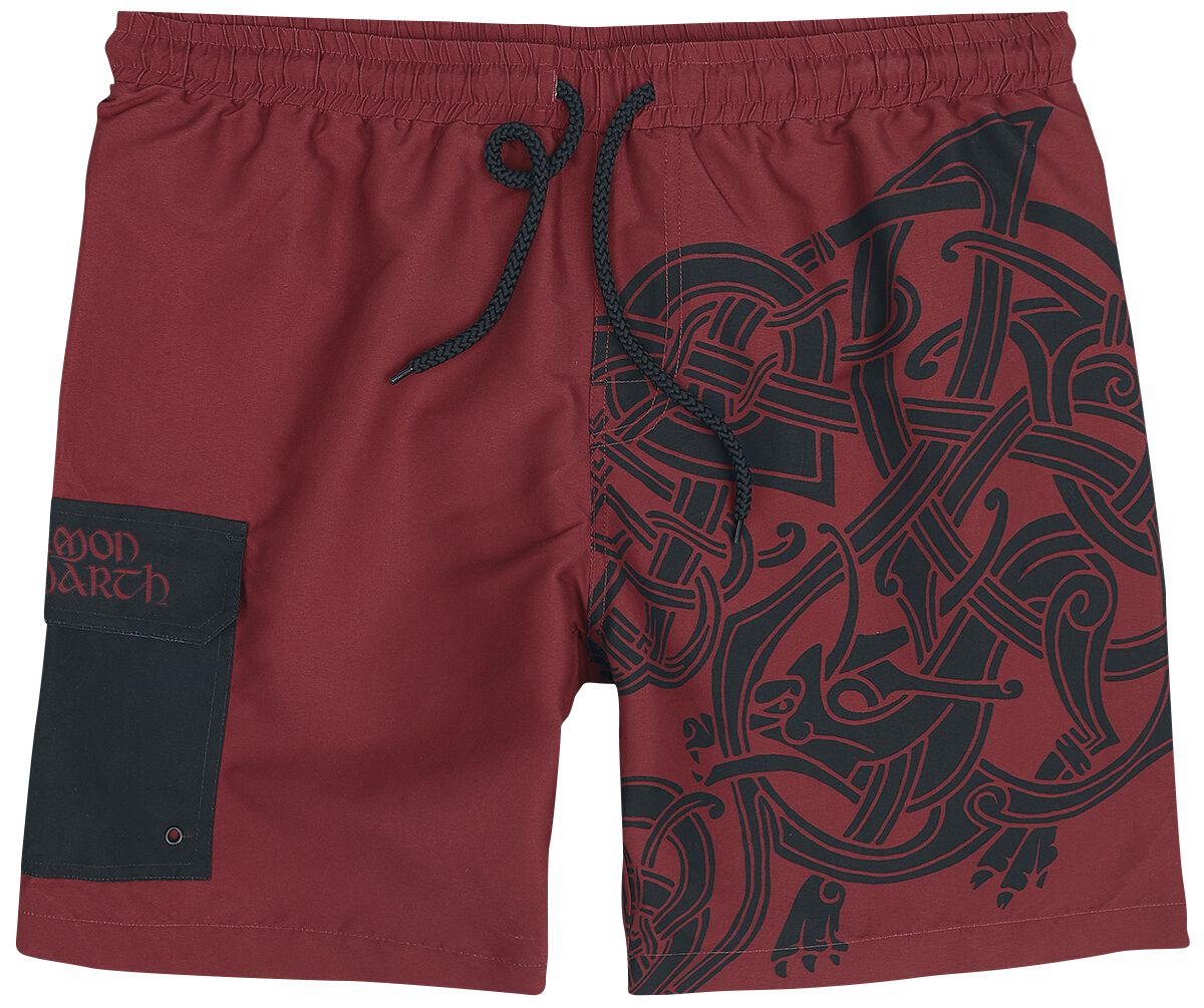Short de bain de Amon Amarth - EMP Signature Collection - M à 3XL - pour Homme - rouge/noir