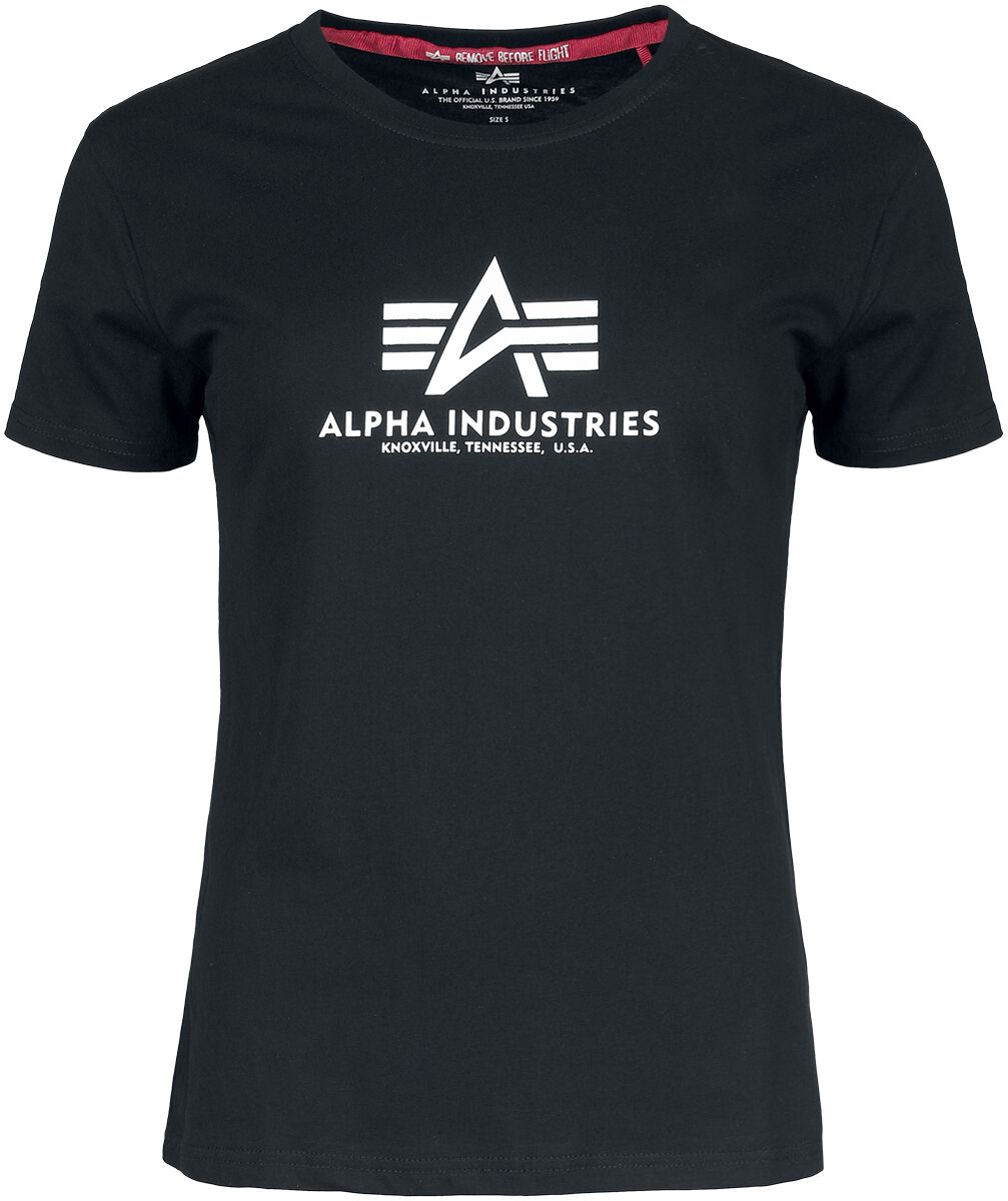 T-Shirt Manches courtes de Alpha Industries - NEW BASIC T WMN - XS à XL - pour Femme - noir