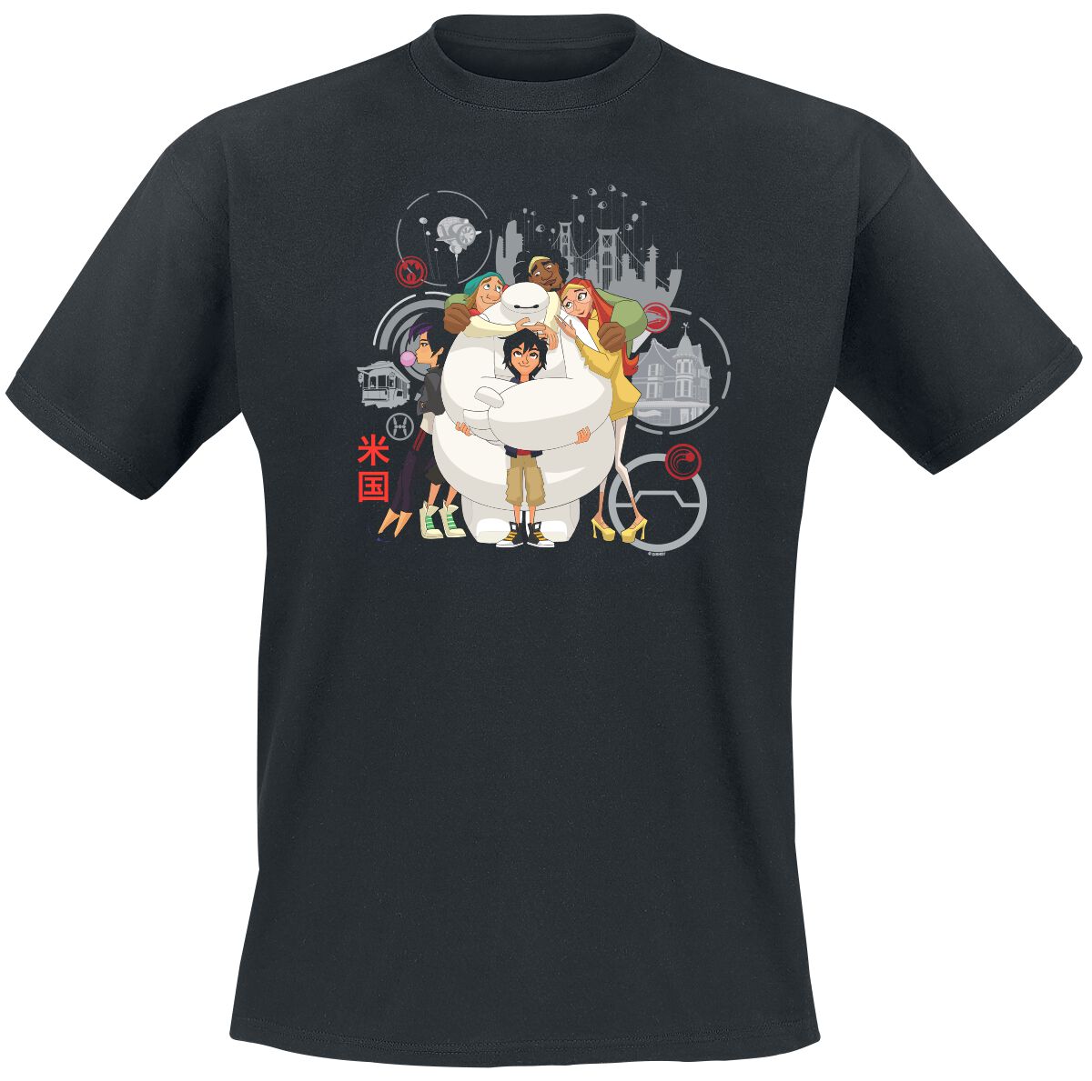Baymax (Disney Classics) Group Hug T-Shirt schwarz Baymax (Disney Classics) Group Hug T-Shirt schwarz