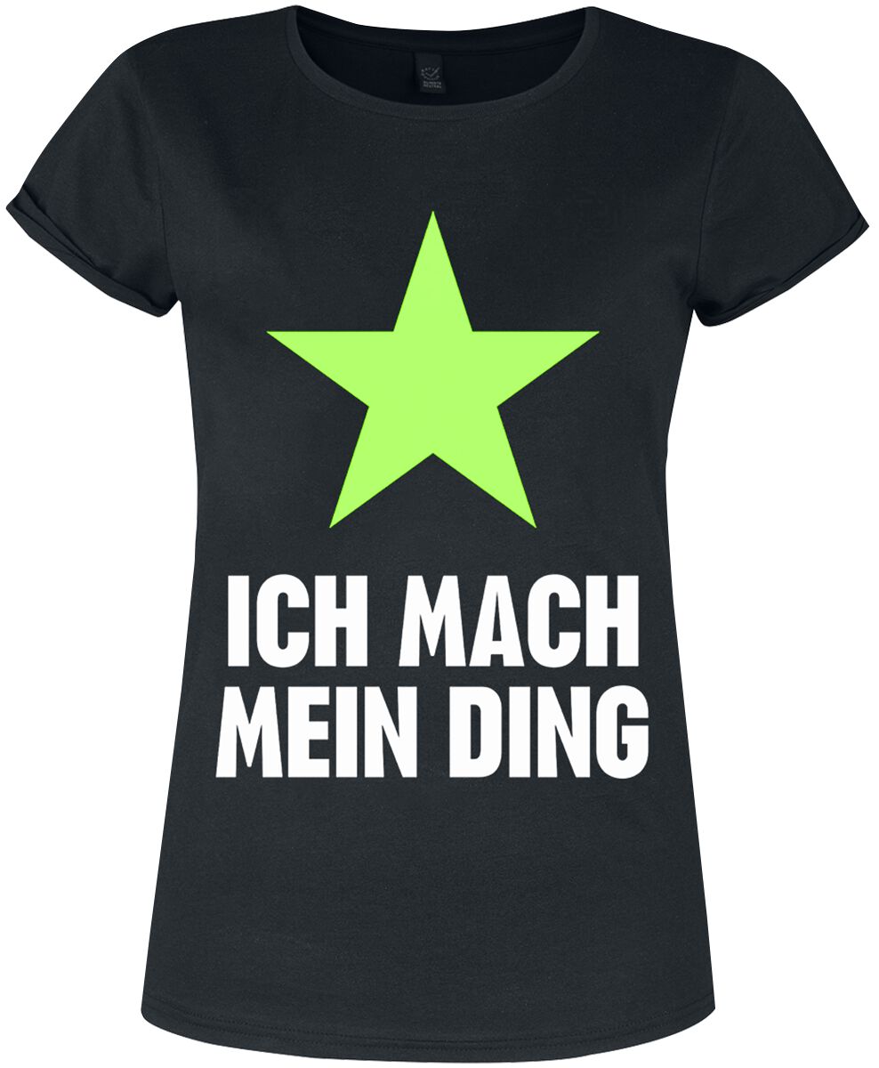 T-Shirt  di Udo Lindenberg - Ich Mach Mein Ding Shirt Grüner Stern Women - L - Donna - nero