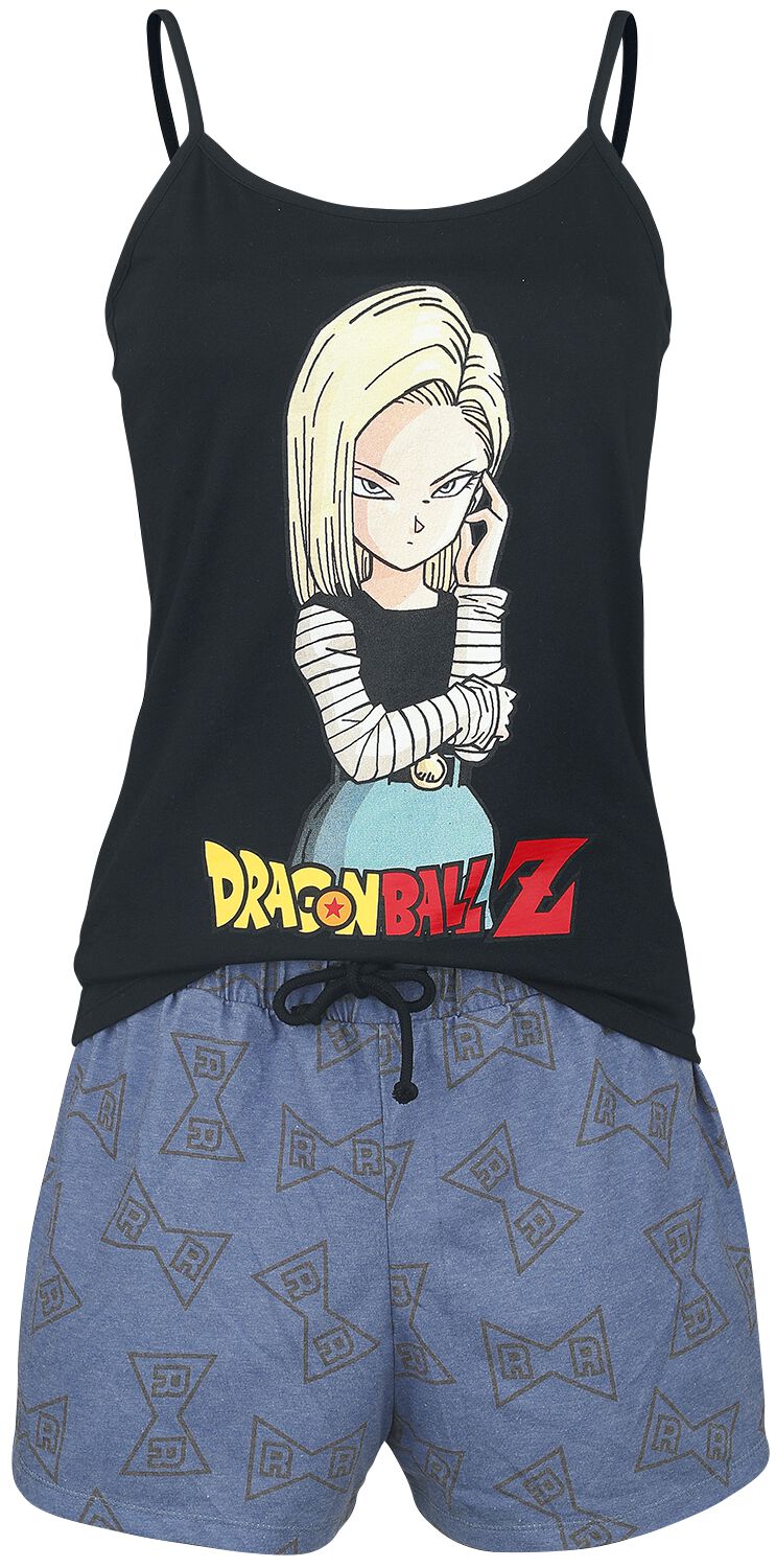 Pyjama Gaming de Dragon Ball - Z - Android 18 - S à 3XL - pour Femme - noir/bleu