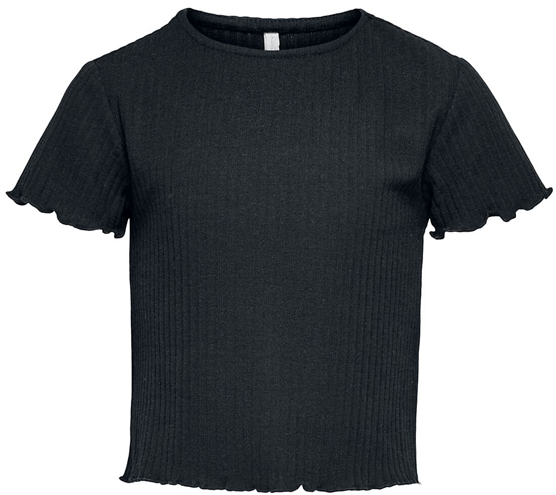 T-Shirt Manches courtes de Kids ONLY - Nella Rib Shirt - 134/140 à 158/164 - pour Femme - noir