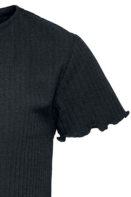 Kids ONLY Nella Rib Shirt T-Shirt schwarz