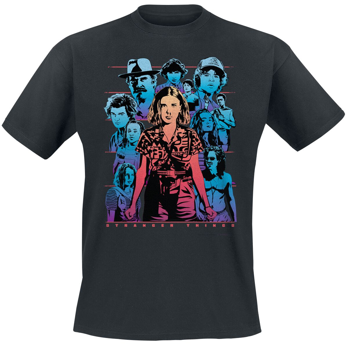 Stranger Things Group Shot T-Shirt schwarz