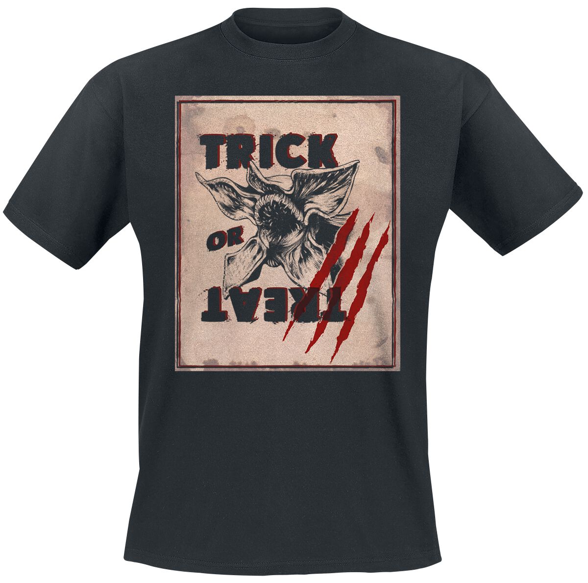 Stranger Things Trick Or Treat T-Shirt black