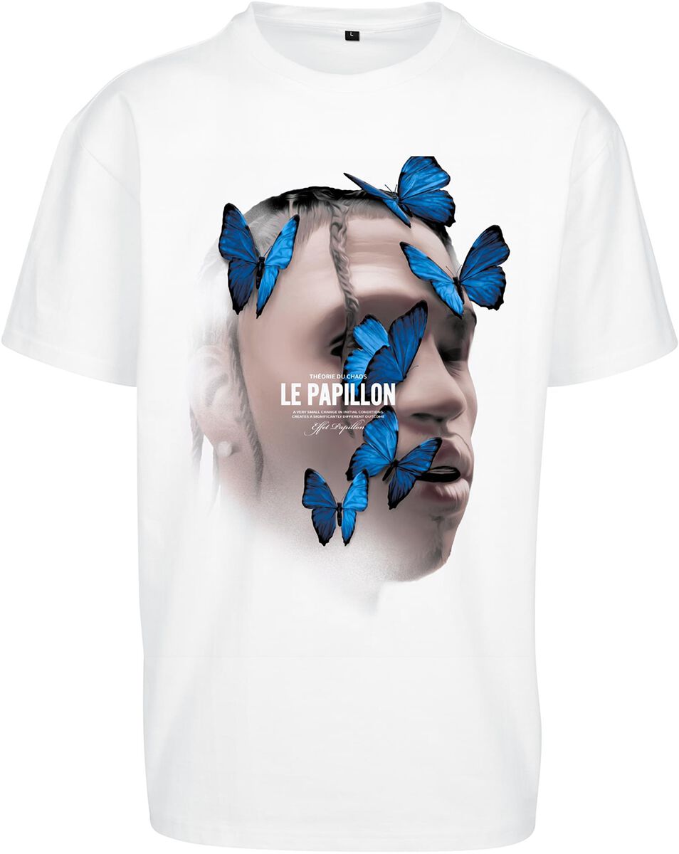 T-Shirt Manches courtes de Mister Tee - Le Papillon Oversize Tee - S à XXL - pour Homme - blanc