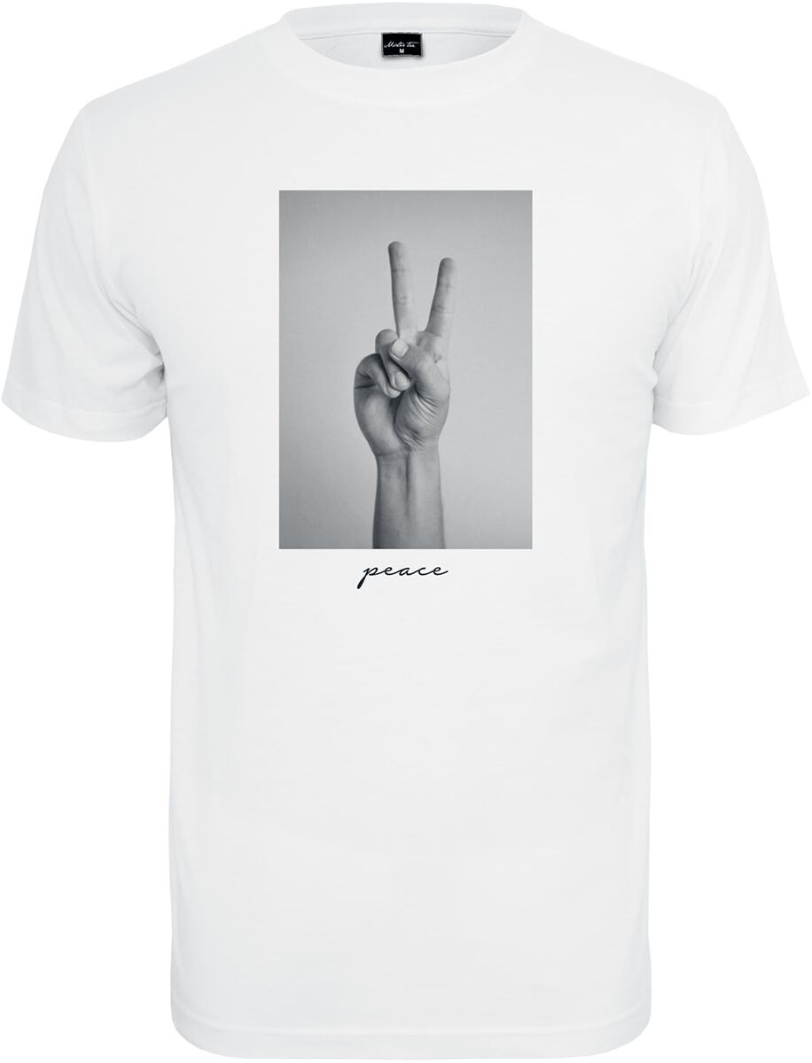 T-Shirt Manches courtes de Mister Tee - Peace Sign Tee - XS à L - pour Homme - blanc