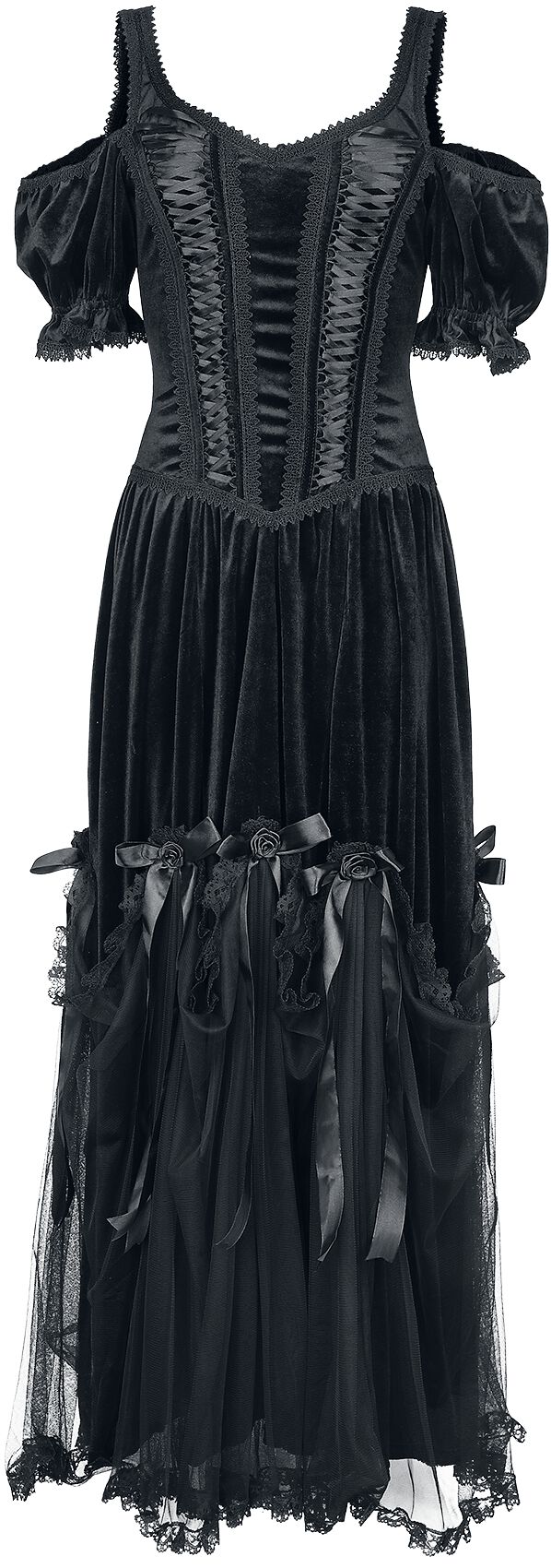 Robe longue Gothic de Sinister Gothic - Robe Gothique - S à XL - pour Femme - noir