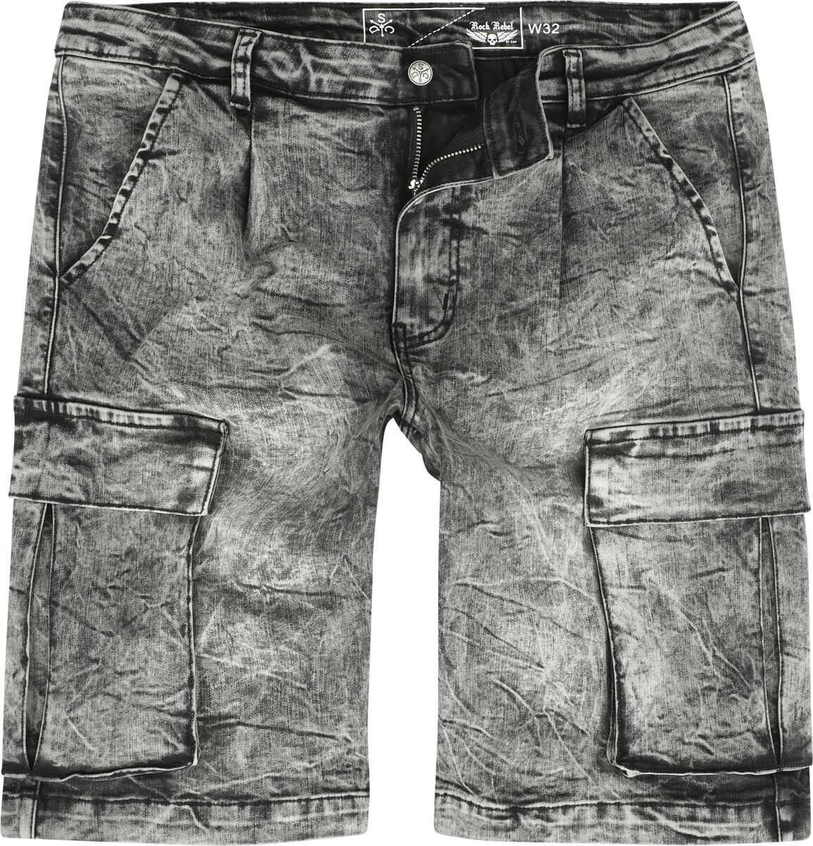 Rock Rebel by EMP - Rock Short - EMP Street Crafted Design Collection - Shorts - 29 bis 34 - für Männer - Größe 34 - grau