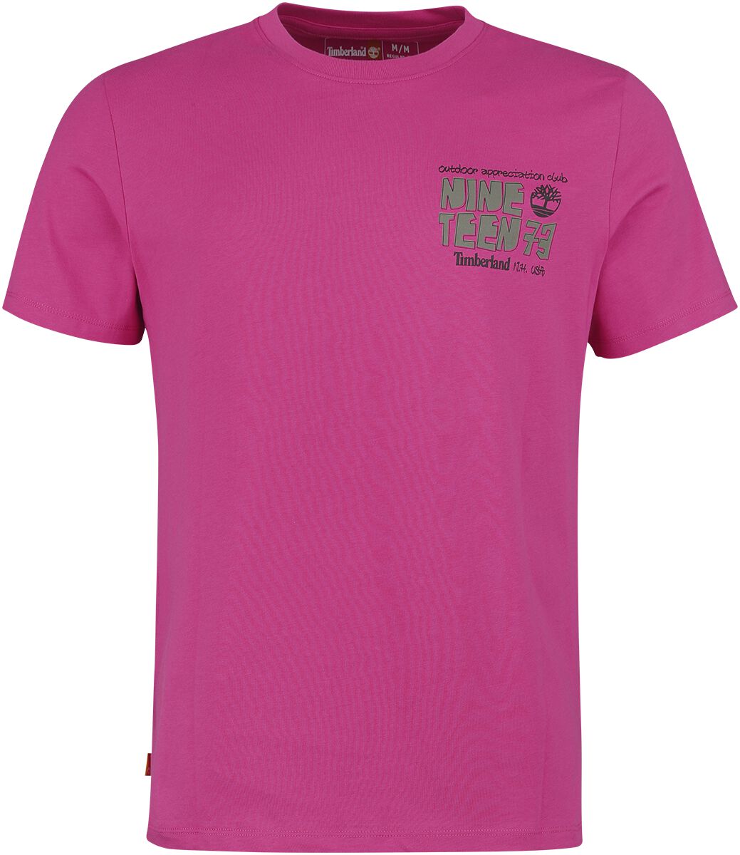 Timberland T-Shirt - Outdoor Back Graphic Tee - S bis L - für Männer - Größe M - pink