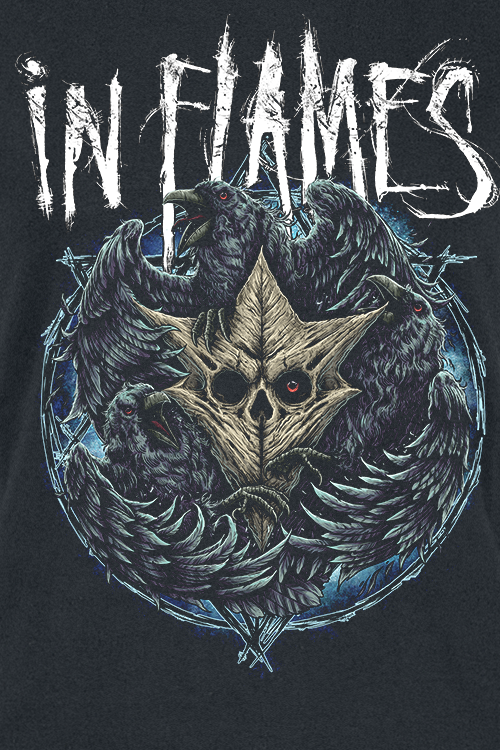 In Flames Jesterhead Raven T-Shirt schwarz