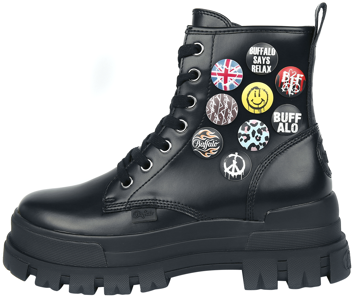 Buffalo Aspha RLD Buttons Vegan Nappa Sneaker high schwarz