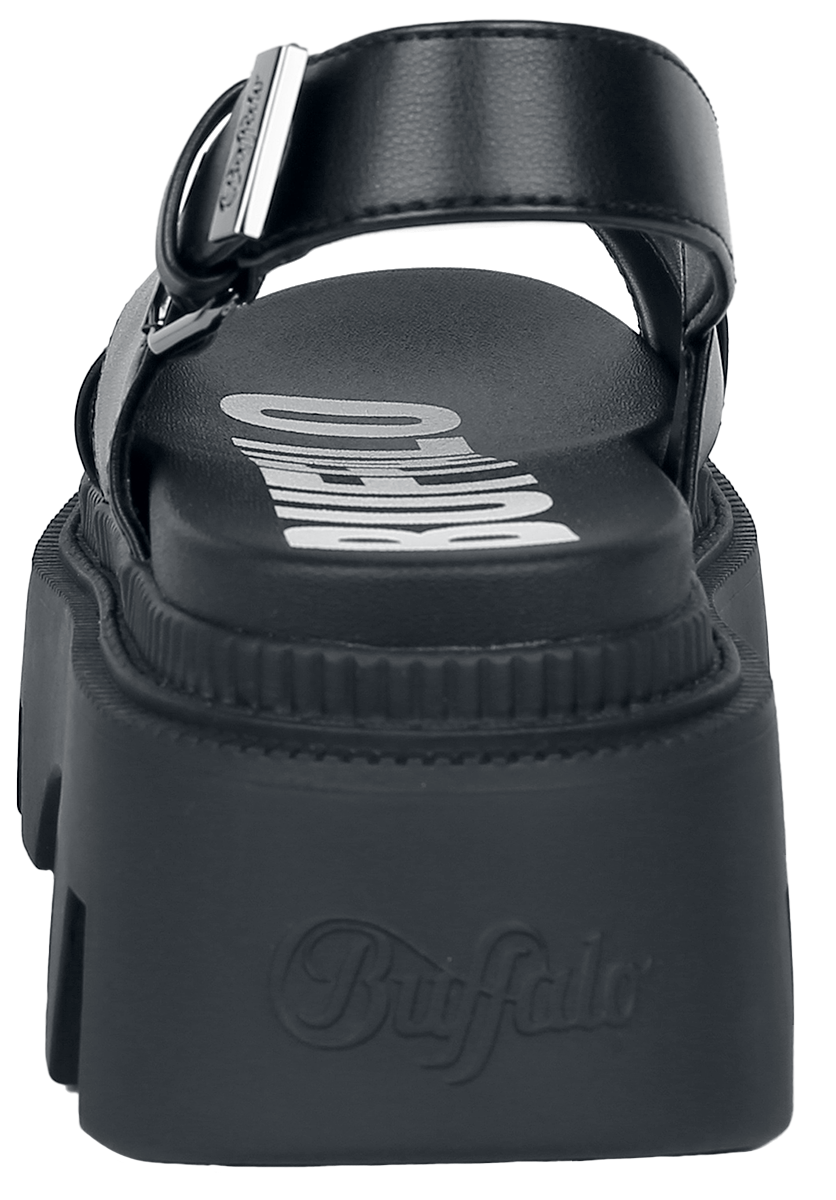 Buffalo Flora Cross Vegan Sandale schwarz