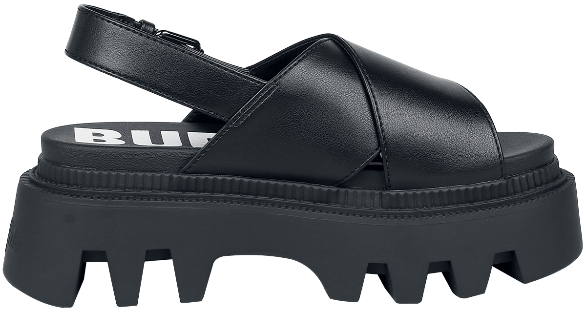 Buffalo Flora Cross Vegan Sandale schwarz