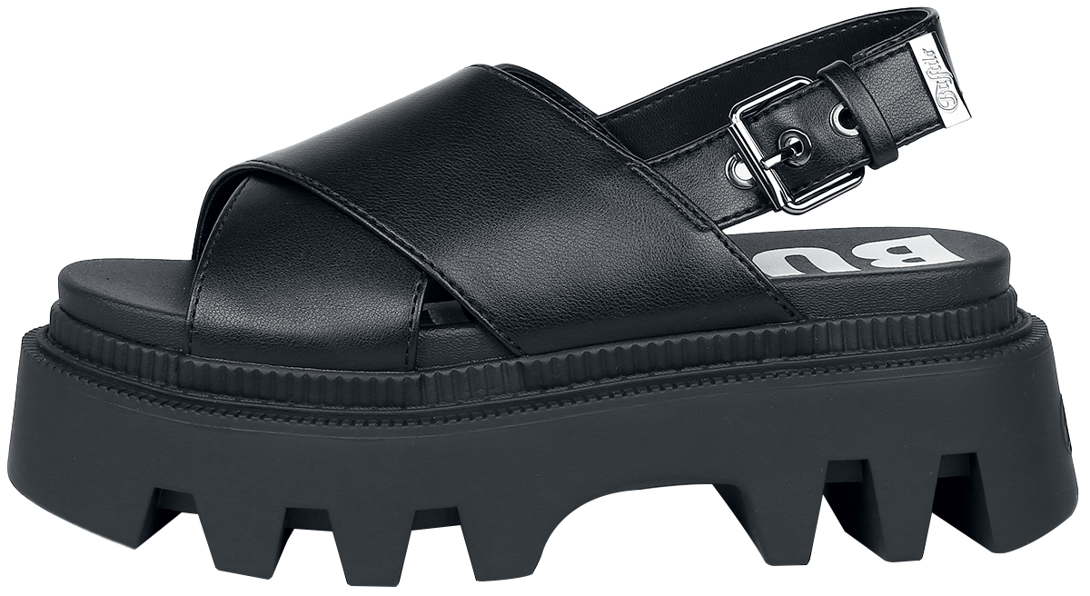 Buffalo Flora Cross Vegan Sandale schwarz