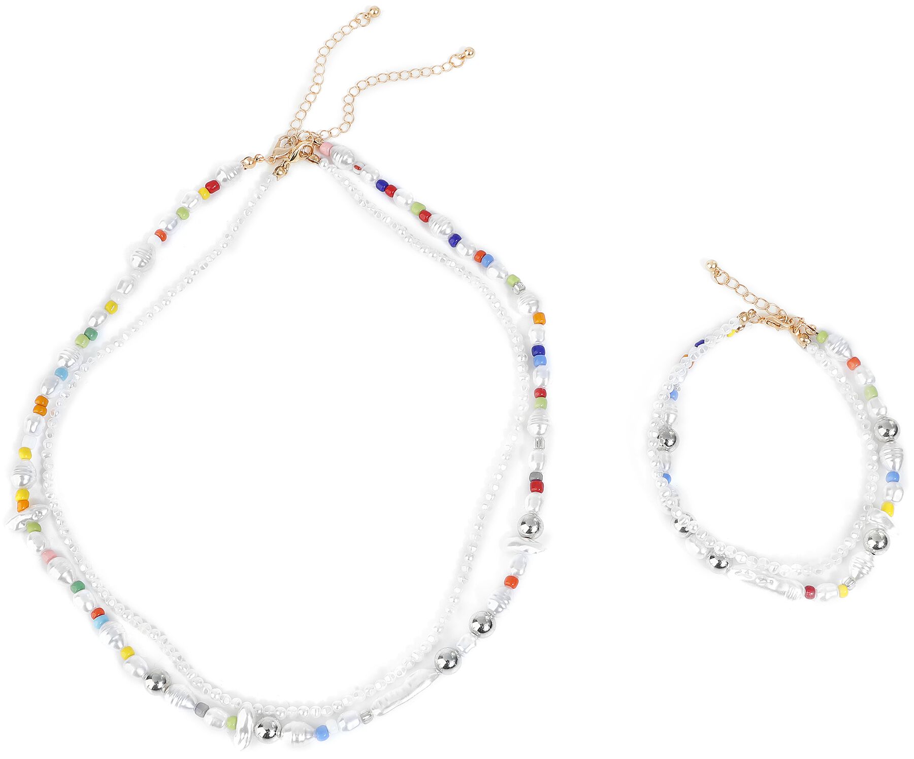 Collier de Urban Classics - Various Pearl Layering Necklace and Anklet Set - pour Femme - multicolor