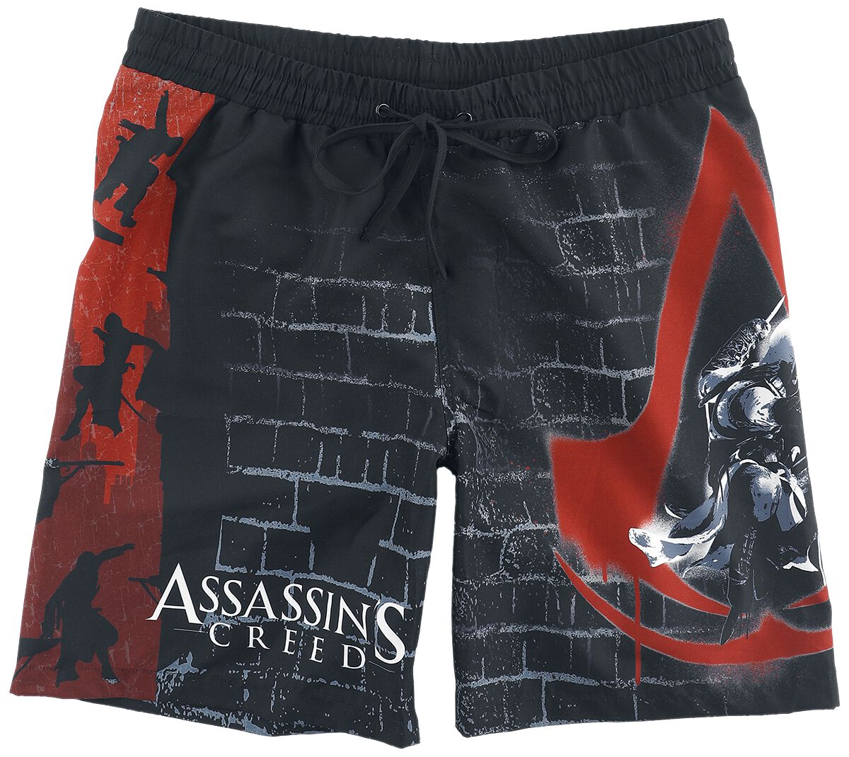 Assassin's Creed Wall Jump Badeshort schwarz in XXL