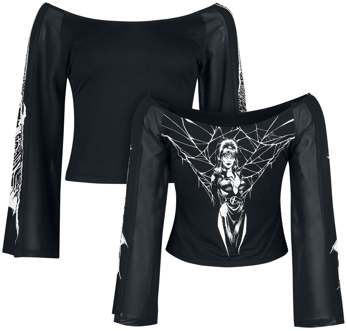 Image of Maglia Maniche Lunghe Gothic di Gothicana by EMP - Gothicana X Elvira long sleeve - S a 5XL - Donna - nero