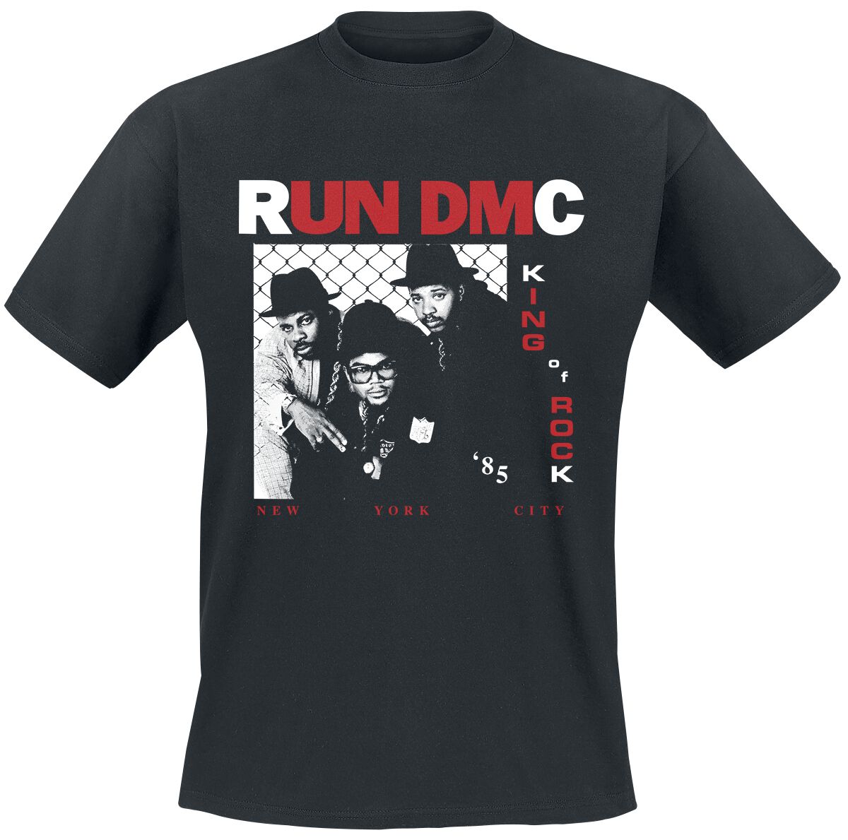 T-Shirt Manches courtes de Run DMC - King Of Rock Photo - S à 3XL - pour Homme - noir