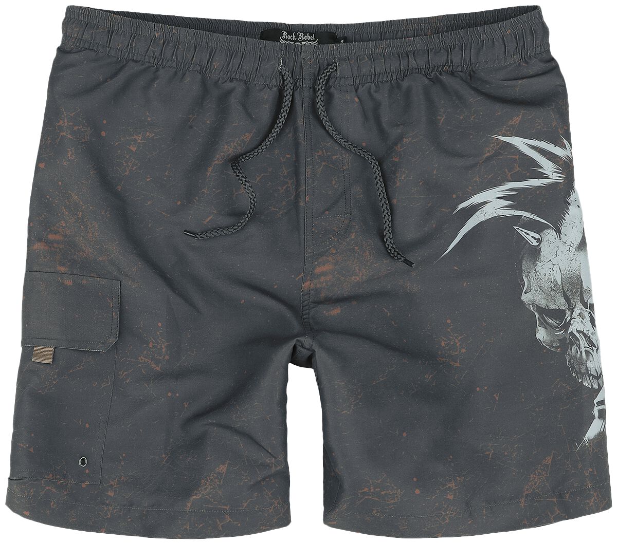 Image of Bermuda di Rock Rebel by EMP - Rock Skull Swim Shorts - S a XXL - Uomo - grigio scuro