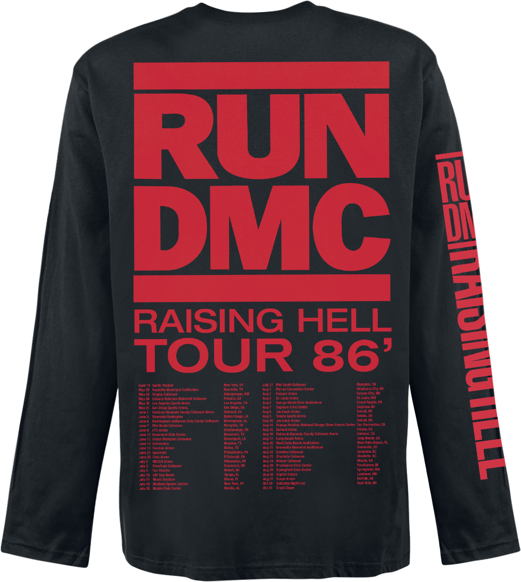 Run DMC Raising Hell Tour 86 Langarmshirt schwarz