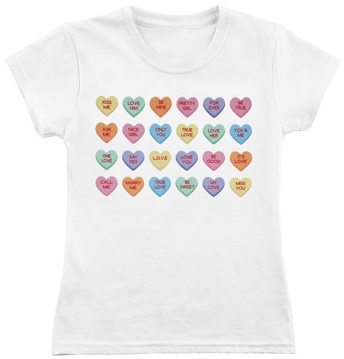 T-shirt de Mister Tee - Kids Sweet Heart Candy Shirt - 122/128 à 158/164 - pour filles - blanc