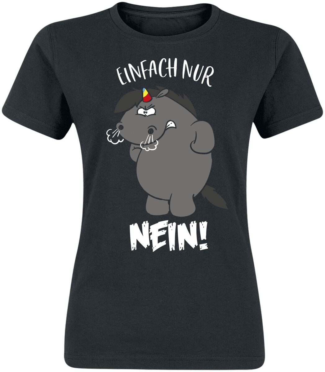T-Shirt Manches courtes Unicorn de Chubby Unicorn - Einfach nur Nein! - S à XXL - pour Femme - noir