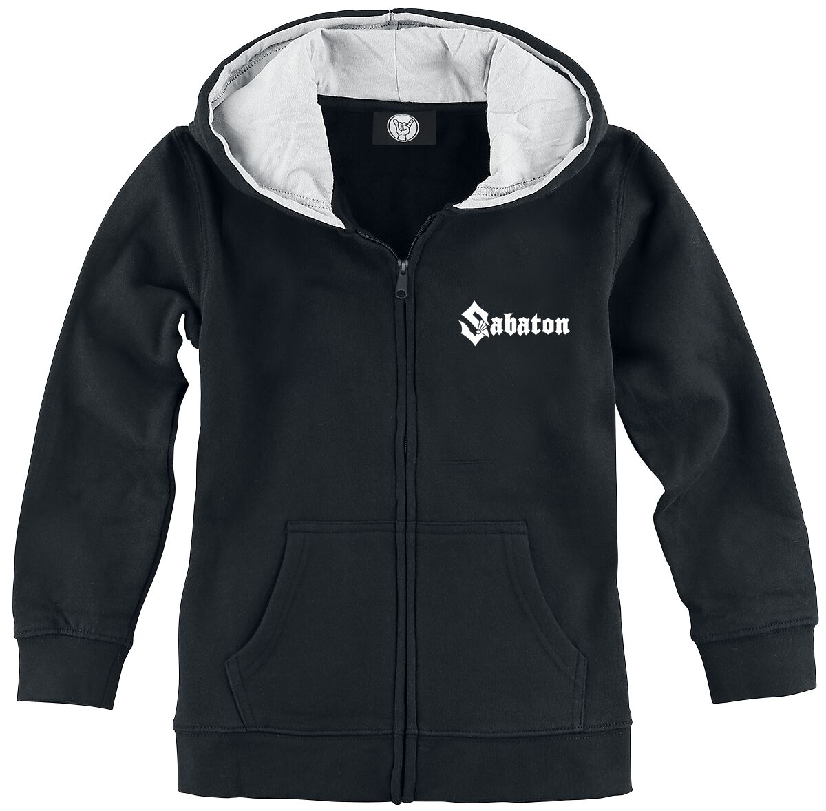 Sabaton Metal Kids – Crest Kinder-Kapuzenjacke schwarz Sabaton Metal Kids – Crest Kinder-Kapuzenjacke schwarz