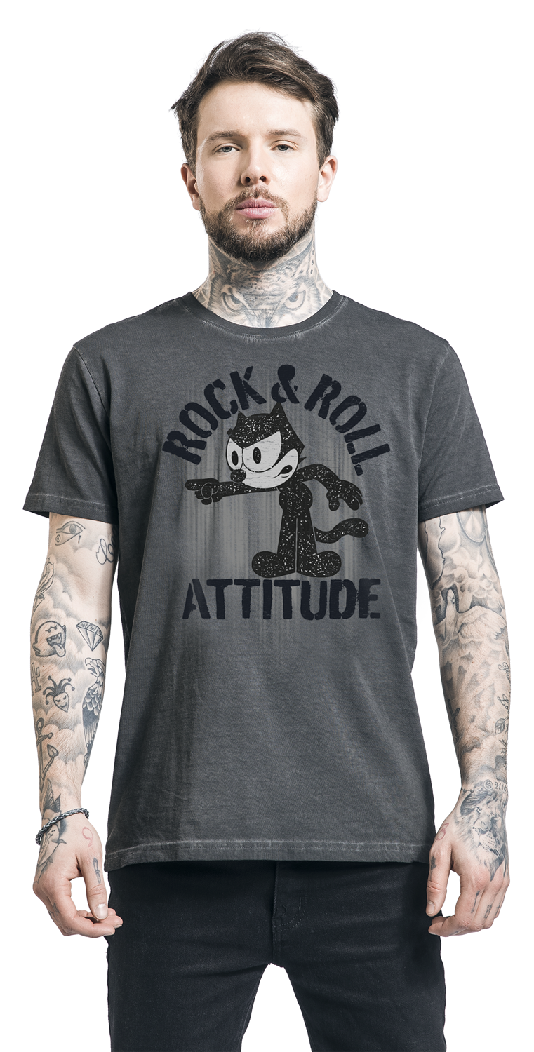 Felix The Cat Rock & Roll Attitude T-Shirt schwarz