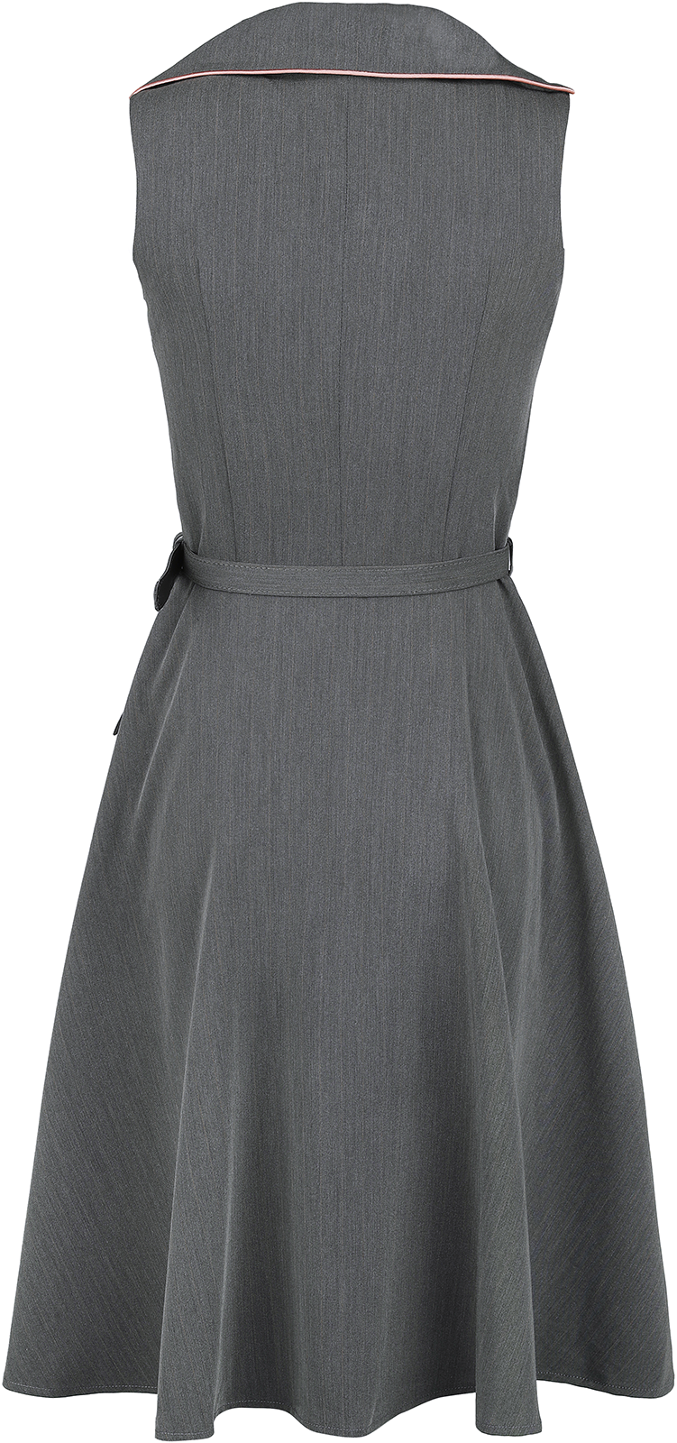 Voodoo Vixen Pinstripe Button Up Sleeveless Flare Dress Mittellanges Kleid grau