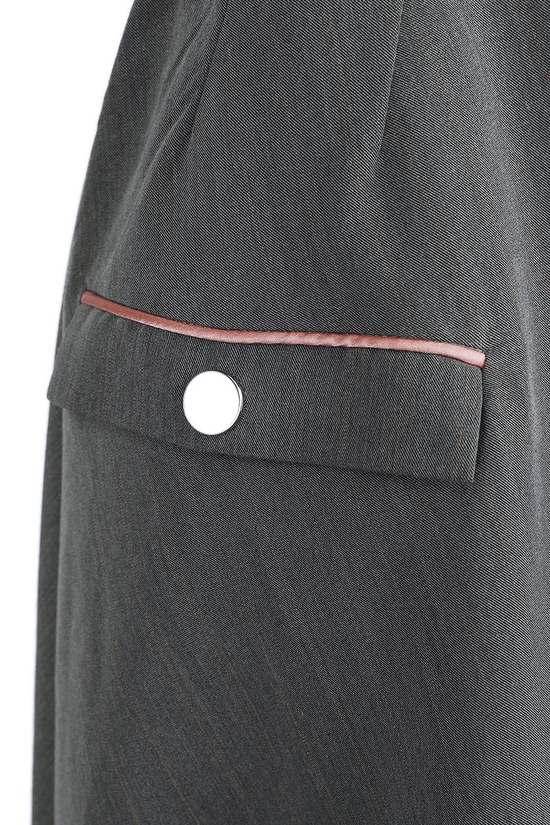 Voodoo Vixen Pinstripe Button Up Sleeveless Flare Dress Mittellanges Kleid grau