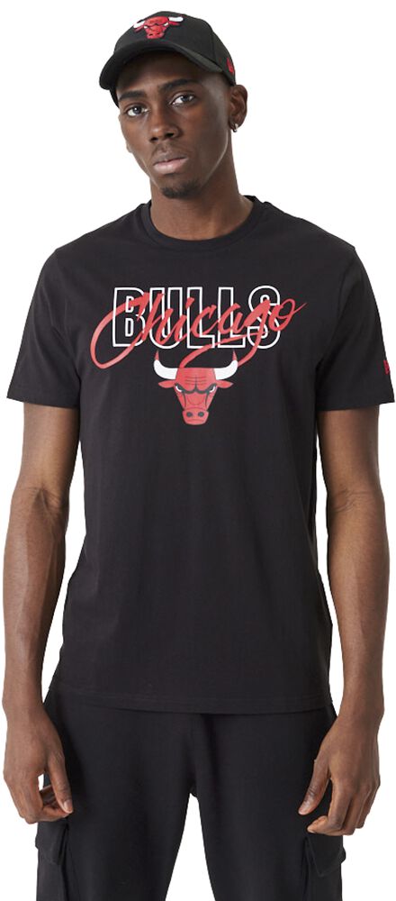 New Era - NBA T-Shirt - Script Tee - Chicago Bulls - S bis 3XL - Größe XL - schwarz