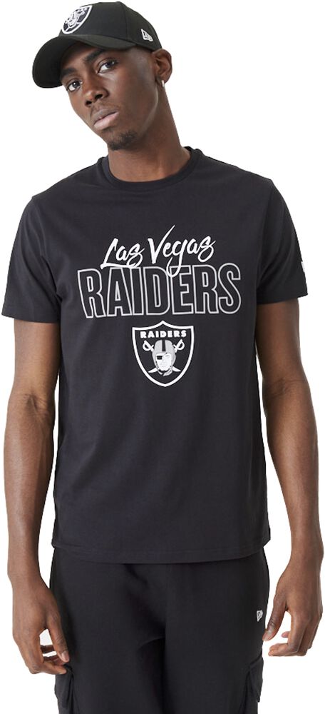 New Era - NFL T-Shirt - NFL Script Tee - Las Vegas Raiders - S bis 3XL - Größe L - schwarz
