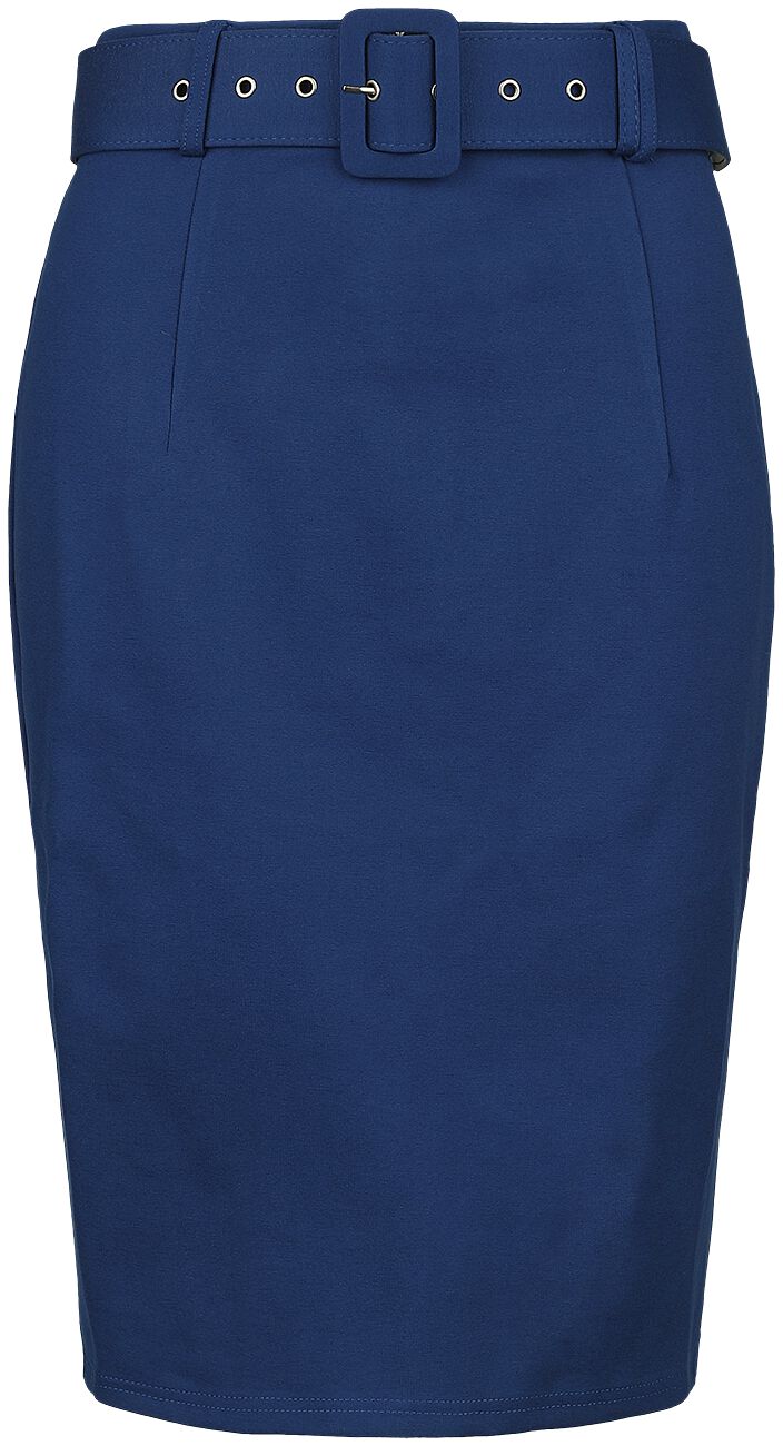 Jupe mi-longue Rockabilly de Voodoo Vixen - Belted Pencil Skirt - XS à XXL - pour Femme - bleu