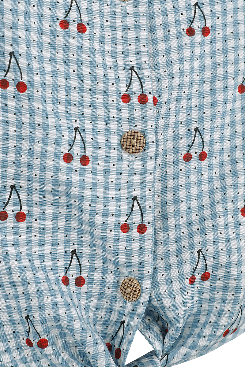 Banned Retro Sweet Pea Blouse Bluse blau weiß