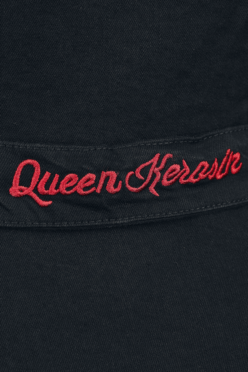 Queen Kerosin 50s Swing Jeanskleid Mittellanges Kleid schwarz