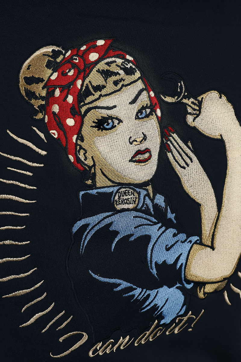 Queen Kerosin Motor Queen Collegejacke beige schwarz