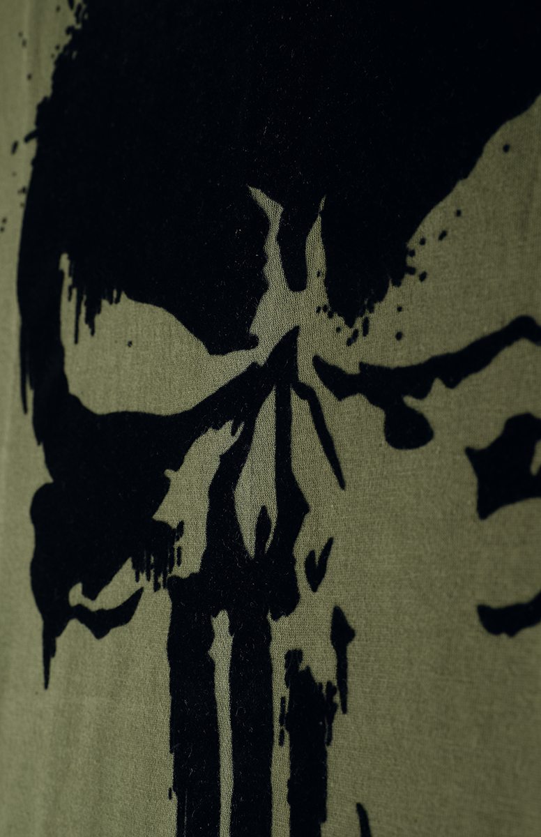 The Punisher Skull - Flock T-Shirt grün