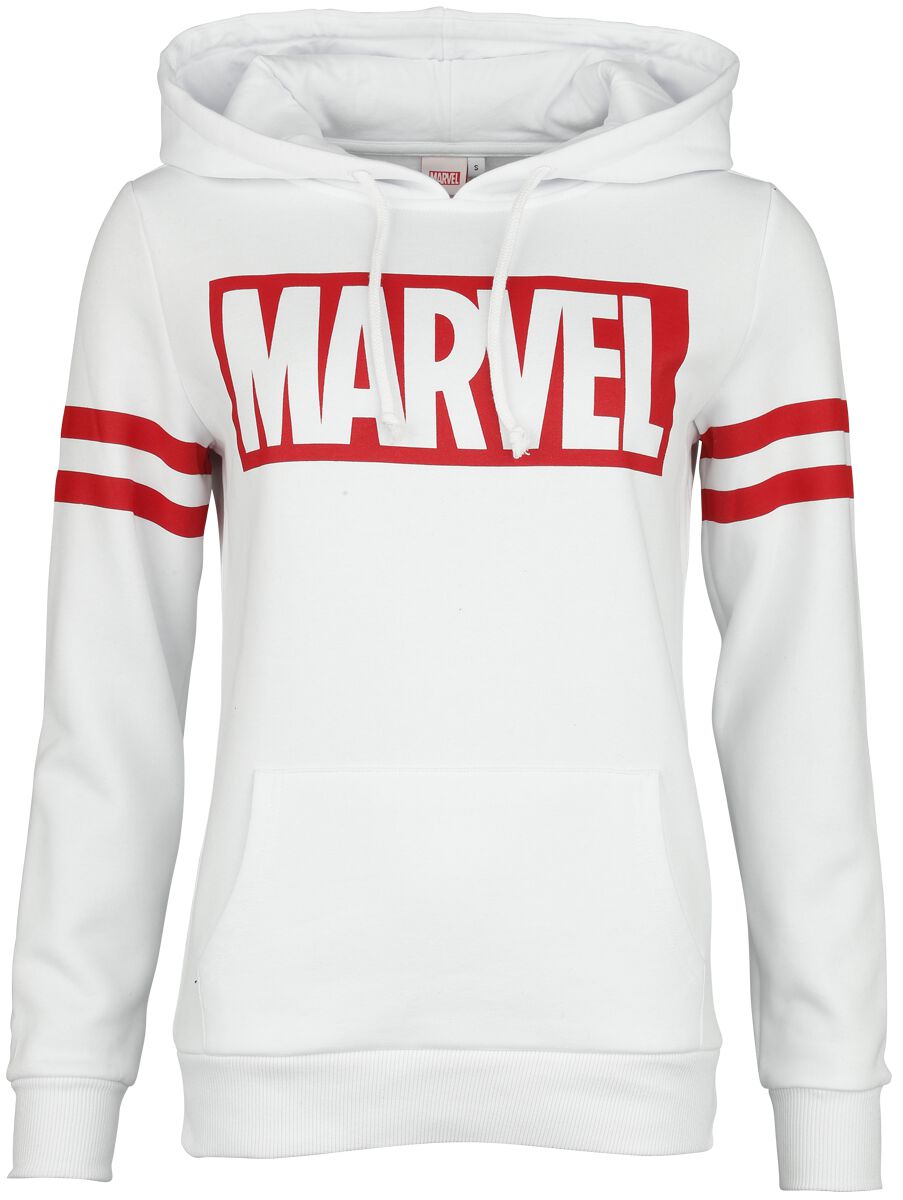 Marvel - Marvel Kapuzenpullover - Logo - L bis XXL - für Damen - Größe XXL - weiß  - EMP exklusives Merchandise!