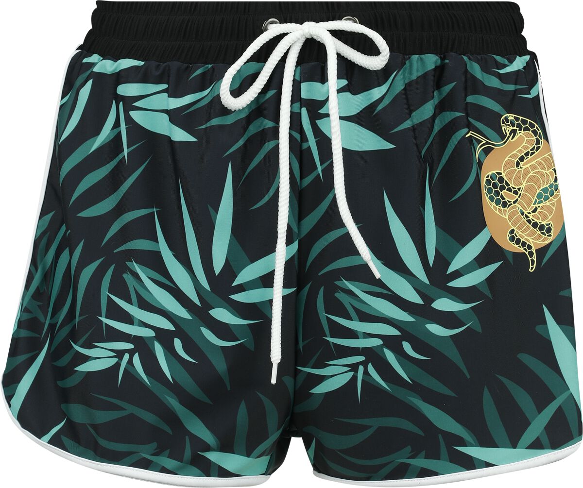 Bikini-Unterteil für Damen  schwarz/grün Swim Shorts With Palm Trees von RED by EMP