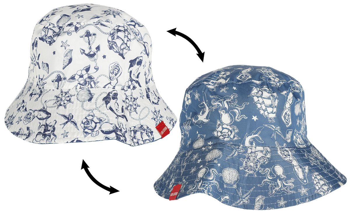 Image of Cappello di King Kerosin - Sailor bucket hat - Unisex - bianco/blu
