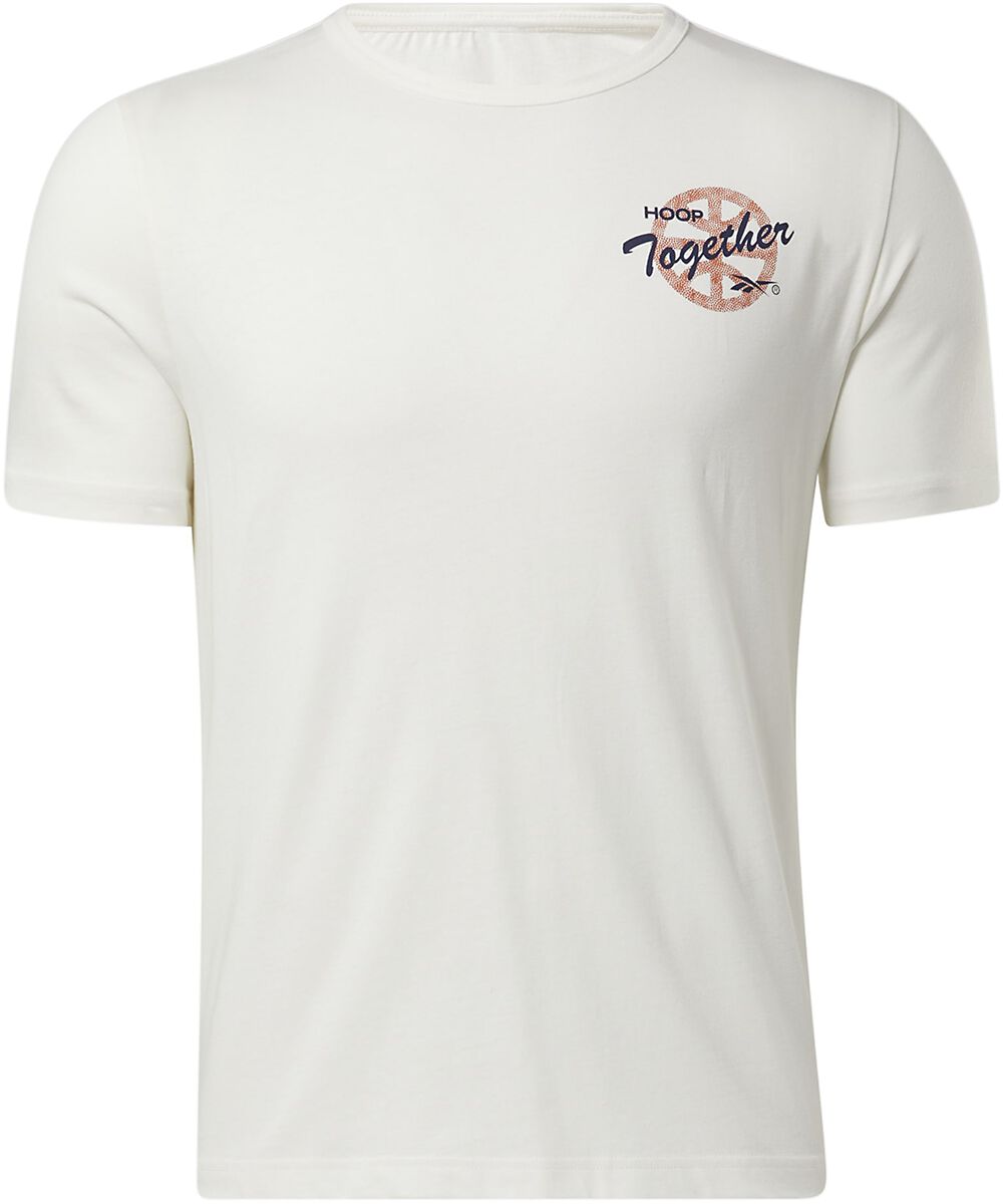 Reebok T-Shirt - BB BASKETBALL AAWH HOOP - S bis L - für Männer - Größe S - weiß