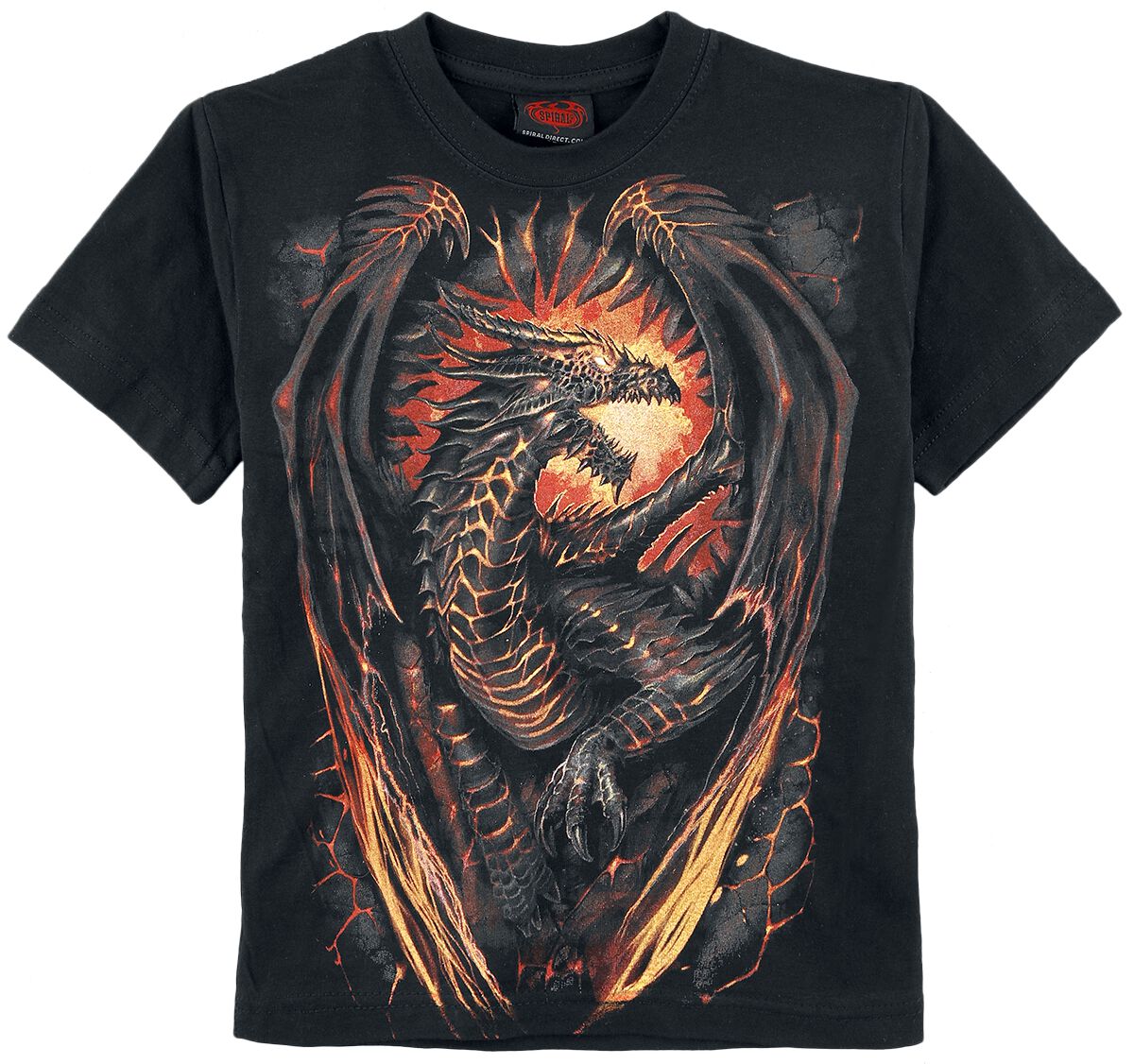 T-shirt de Spiral - Dragon Furnace - 116/122 à 176 - pour garçons - noir