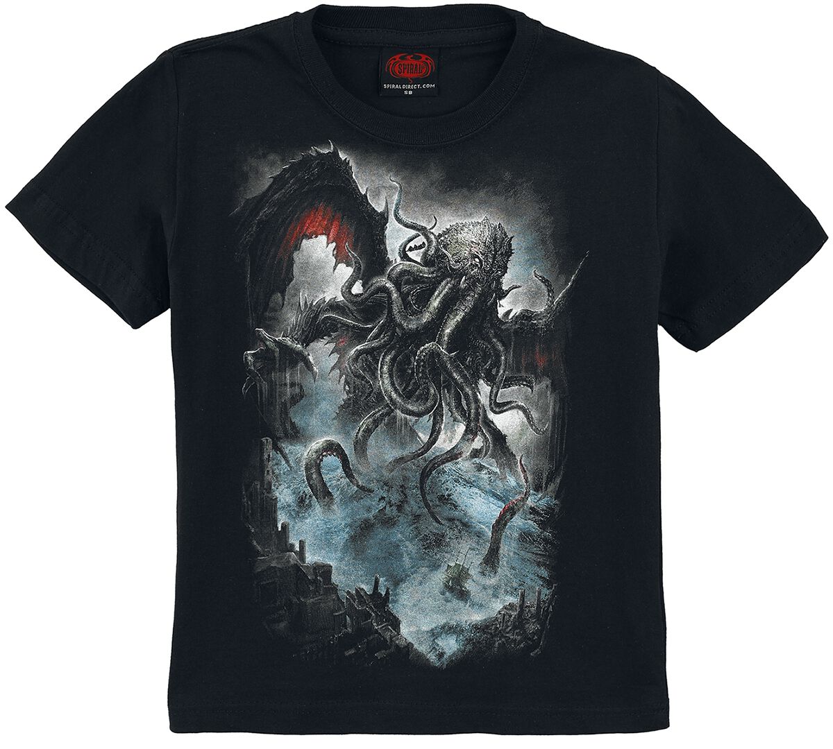 T-shirt de Spiral - Cthulhu - 116/122 à 176 - pour garçons - noir
