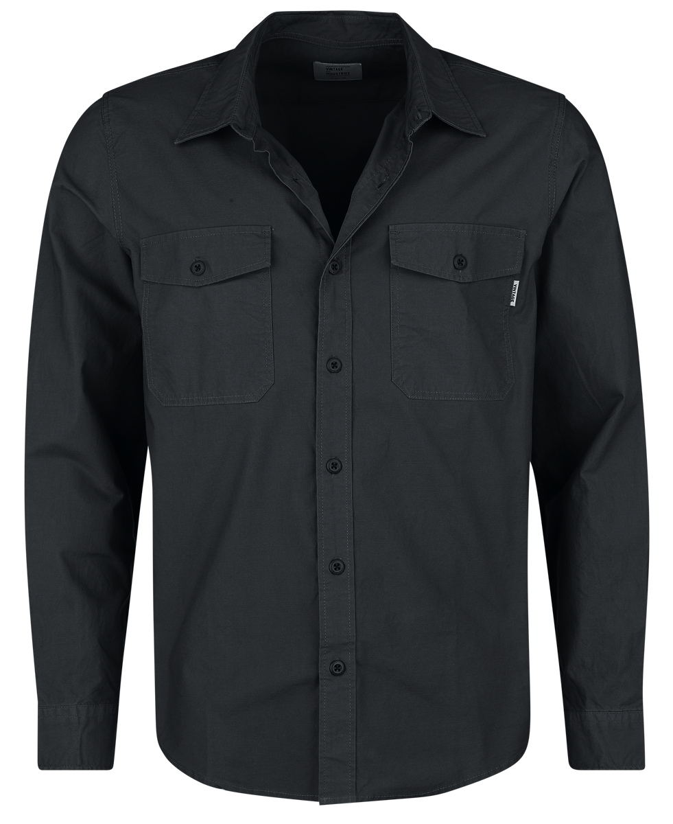 Vintage Industries - Boston Shirt - Langarmhemd - schwarz