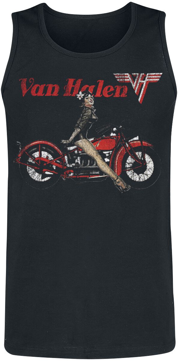 Van Halen Tank-Top - Pinup Motorcycle - S bis 3XL - für Männer - Größe S - schwarz  - Lizenziertes Merchandise!