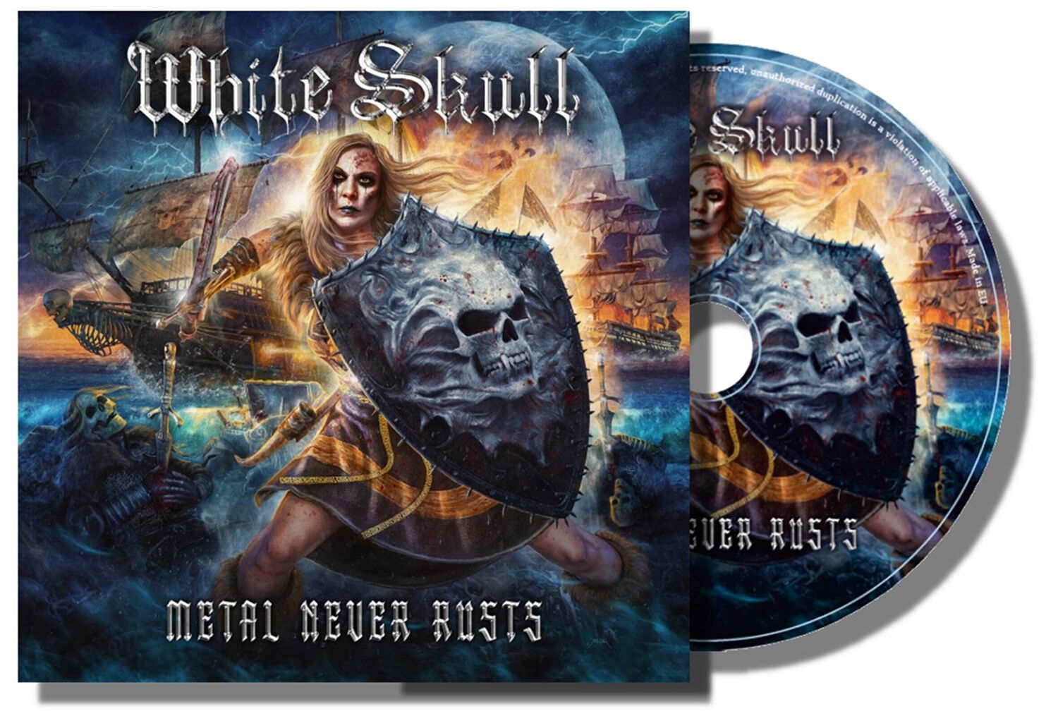 White Skull Metal never rusts CD multicolor