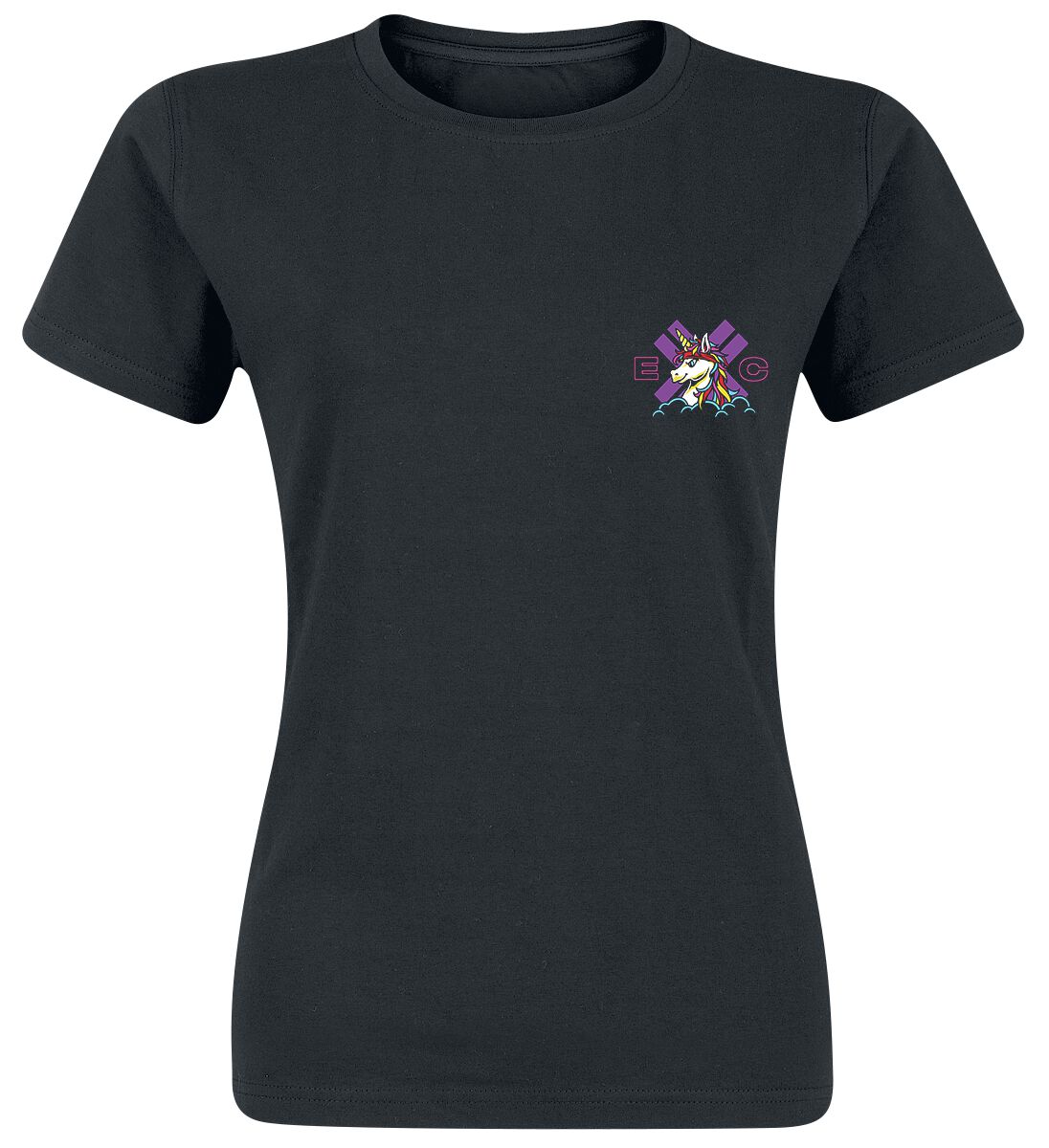 T-Shirt Manches courtes de Electric Callboy - Spaceman Unicorn - S à XL - pour Femme - noir