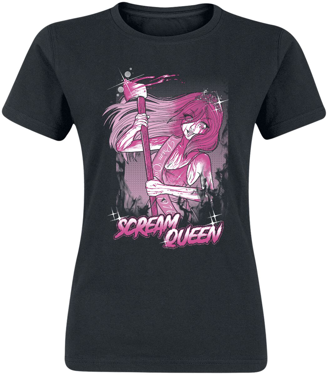 T-Shirt Manches courtes de Pinku Kult - Scream Queen - S à XXL - pour Femme - noir