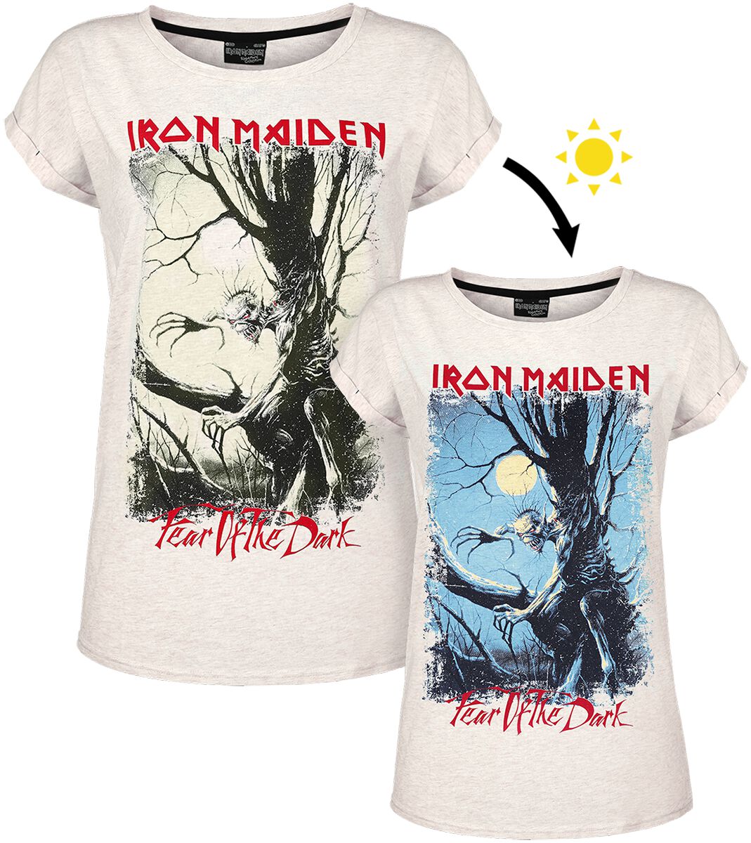 T-Shirt Manches courtes de Iron Maiden - EMP Signature Collection - S à XXL - pour Femme - crème mar